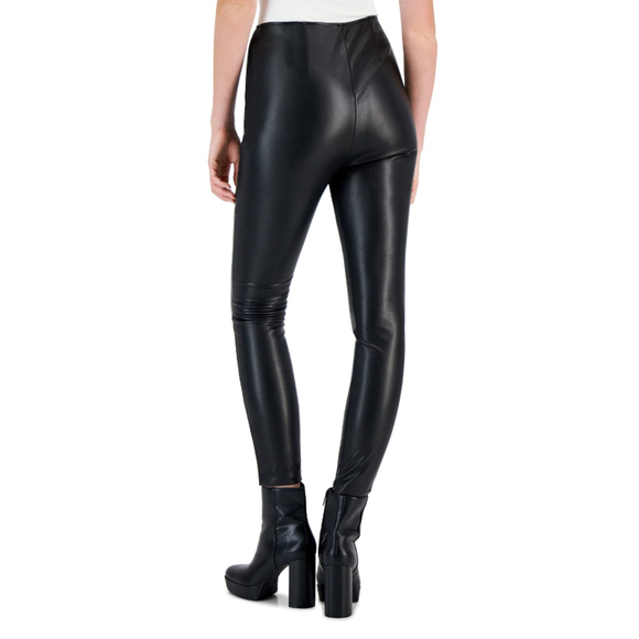 Tinseltown Juniors' Large Black Faux Leather High-Rise Skinny Pants NWOT - Picture 2 of 5